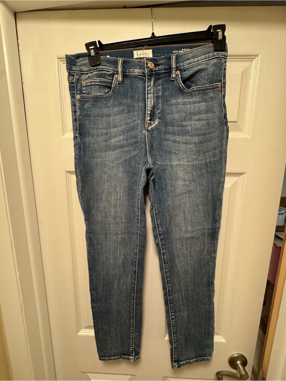 Nicole Miller High-Rise Skinny Jeans in Blue Wash